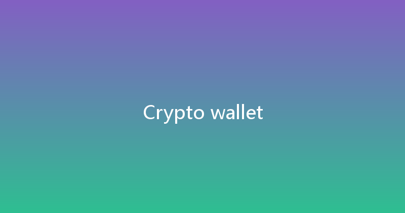 Crypto wallet 